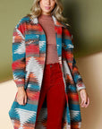 Aztec Pattern Long Jacket