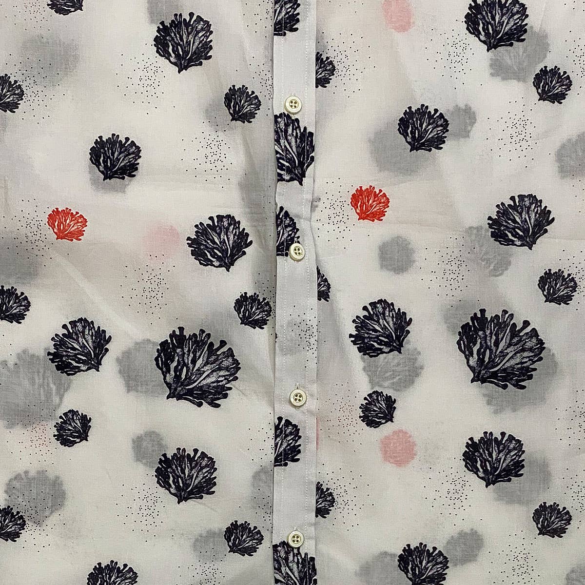Floral Short Sleeve Button Bown