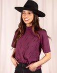 Eve Top - Diamond Vine Dark Purple