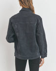 Oversized Denim Jacket- washed black