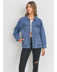 Oversized Denim Jacket- Dark Denim
