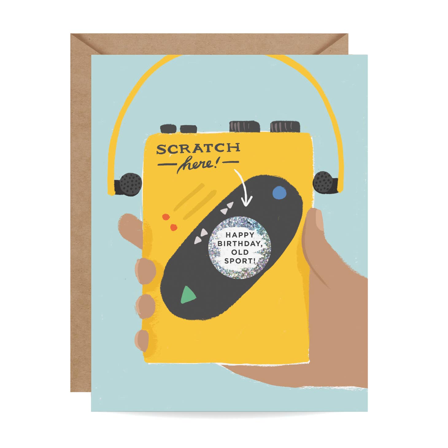 Scratch-off Old Sport Walkman Birthday Card