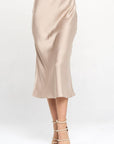 Spring Satin Midi Skirt