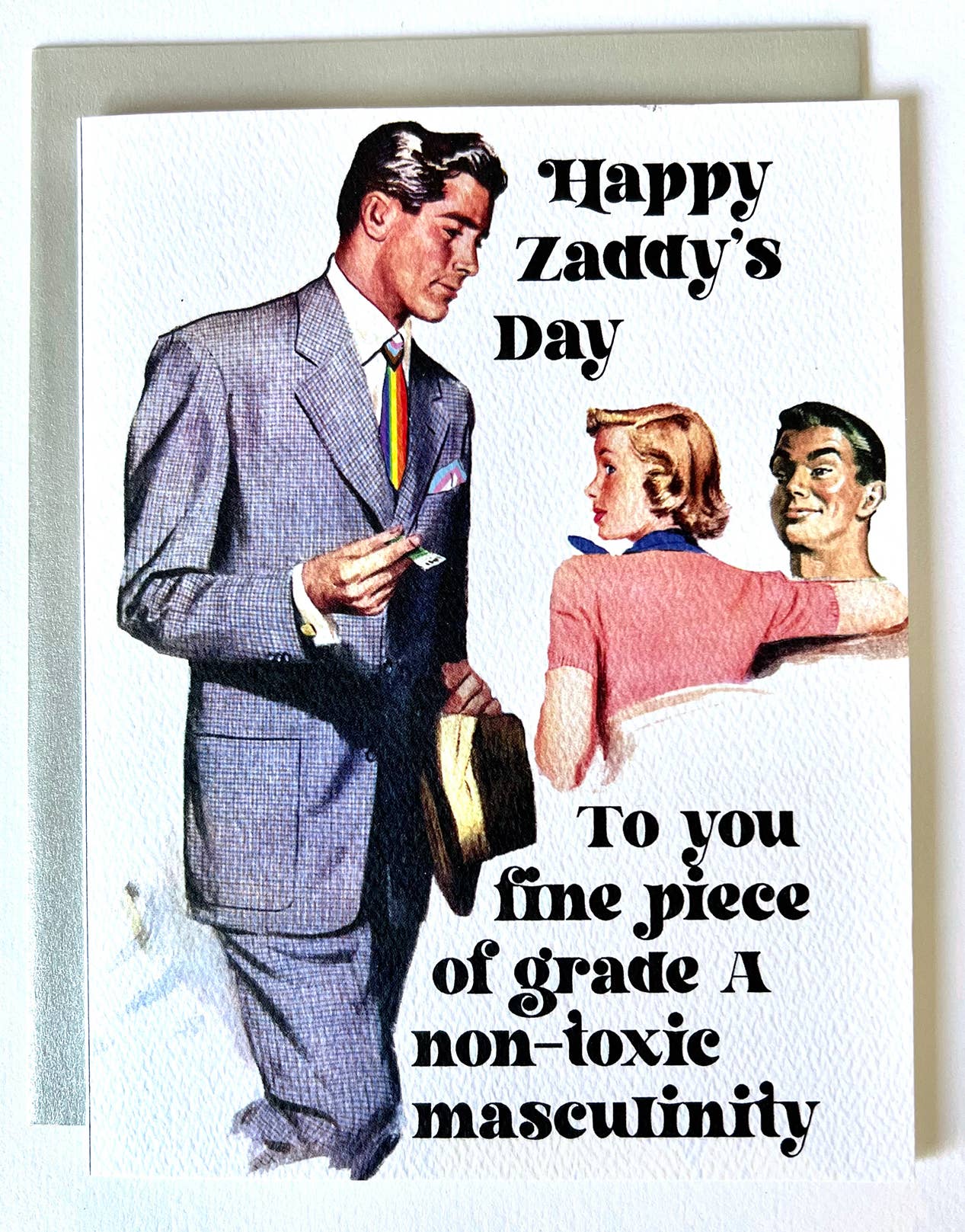 Zaddy Mid-Century Modern Vintage LGBTQAI+ Father's Day Card