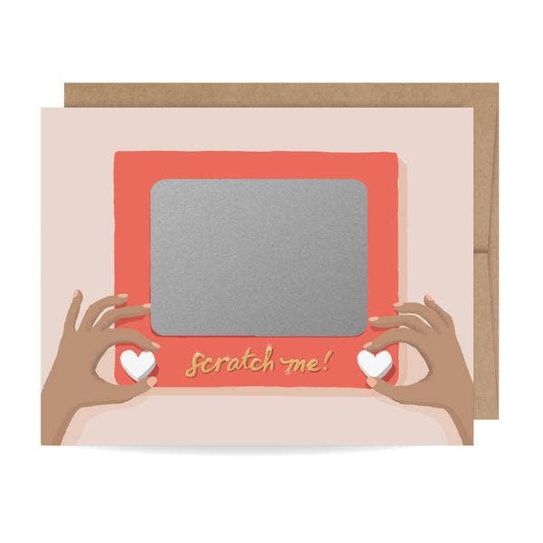 Scratch-off Sketch Love Card or Birthday Card