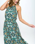 Print Halter Neck Dress