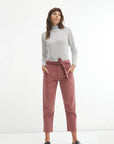 Corduroy pants with belt