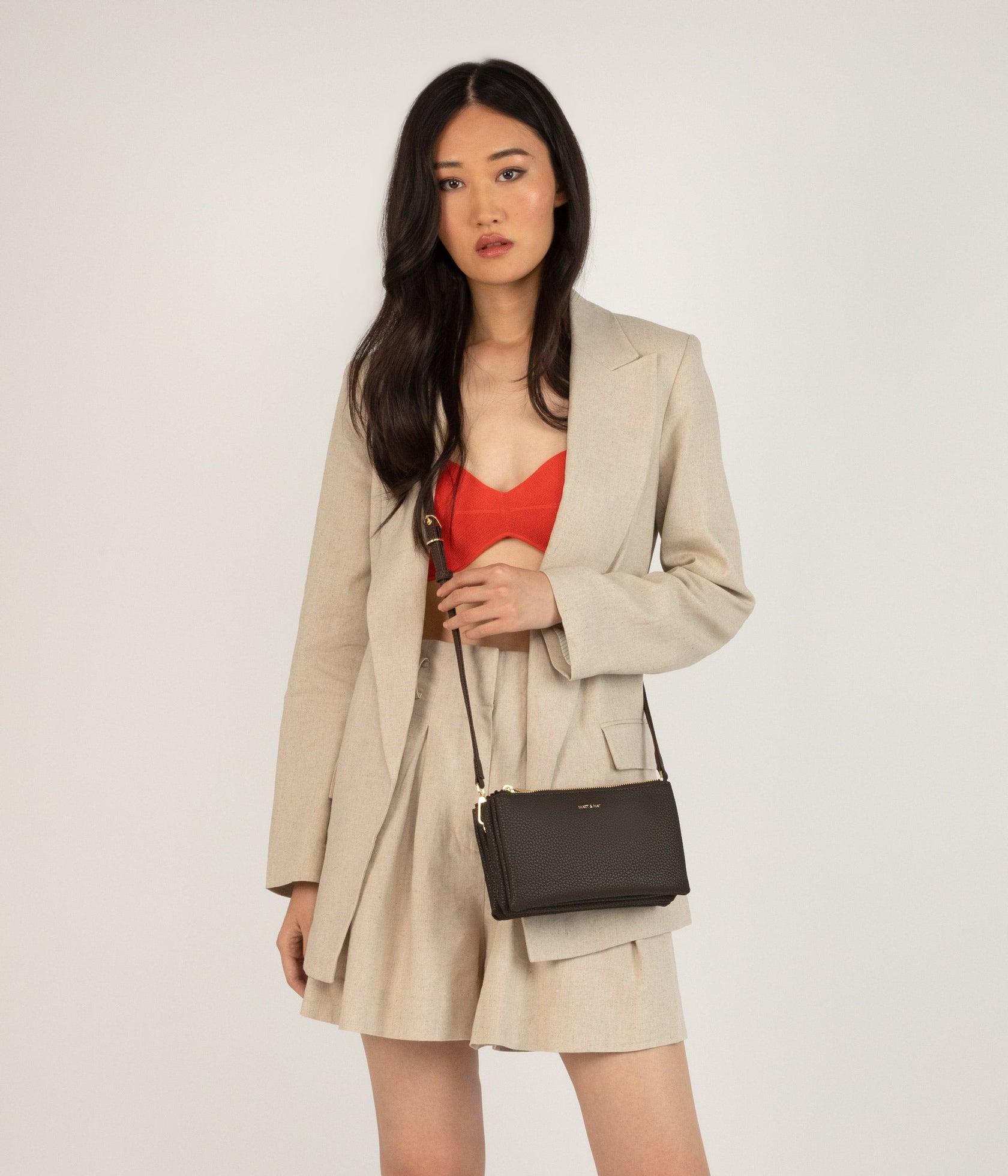 Triplet Vegan Crossbody Bag- Purity