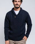 Shawl Collar Pullover Cable Knit Sweater