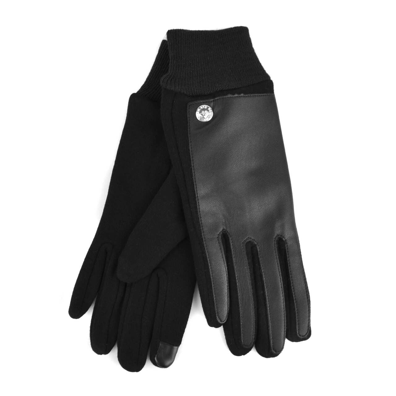 Women's PU Leather Two Tone Touch Screen Winter Gloves