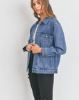 Oversized Denim Jacket- Dark Denim