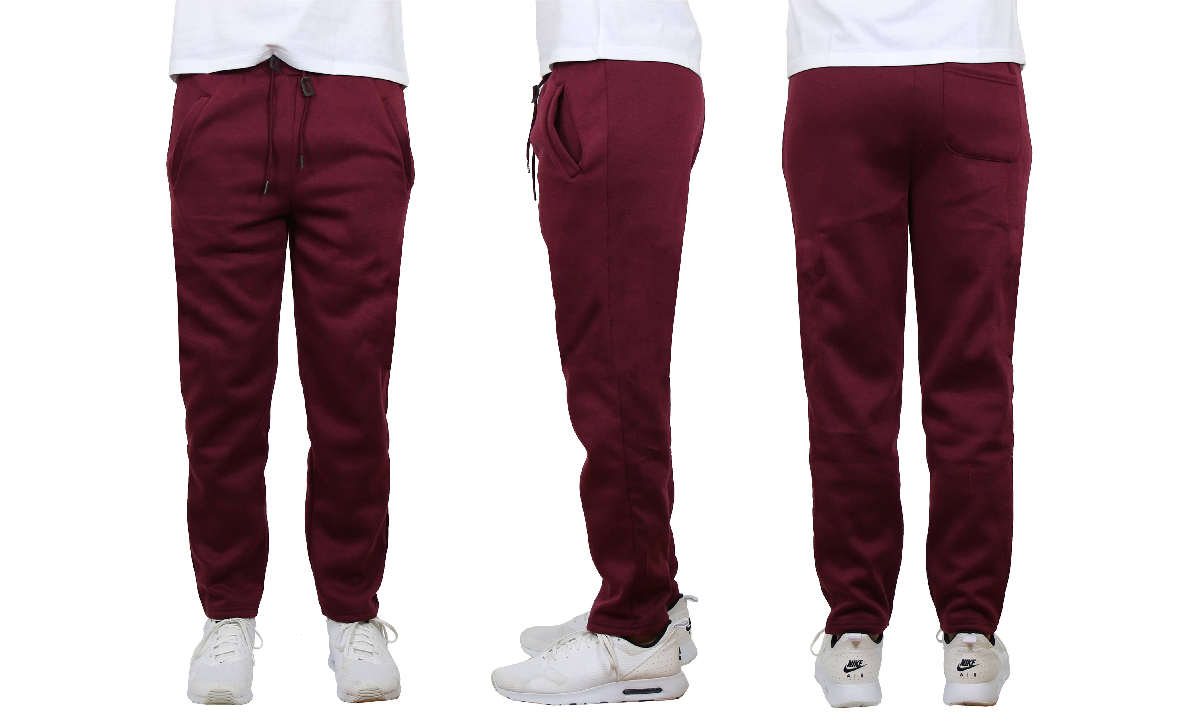 Galaxy By Harvic Men's Classic Open Bottom Fleece Sweatpants