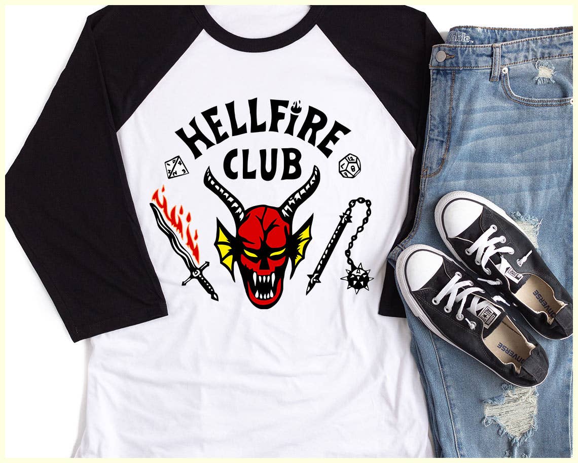 Hellfire Club - Stranger Things Inspired Baseball T-Shirt