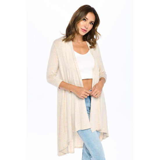 Solid Bamboo Open Front Cardigan