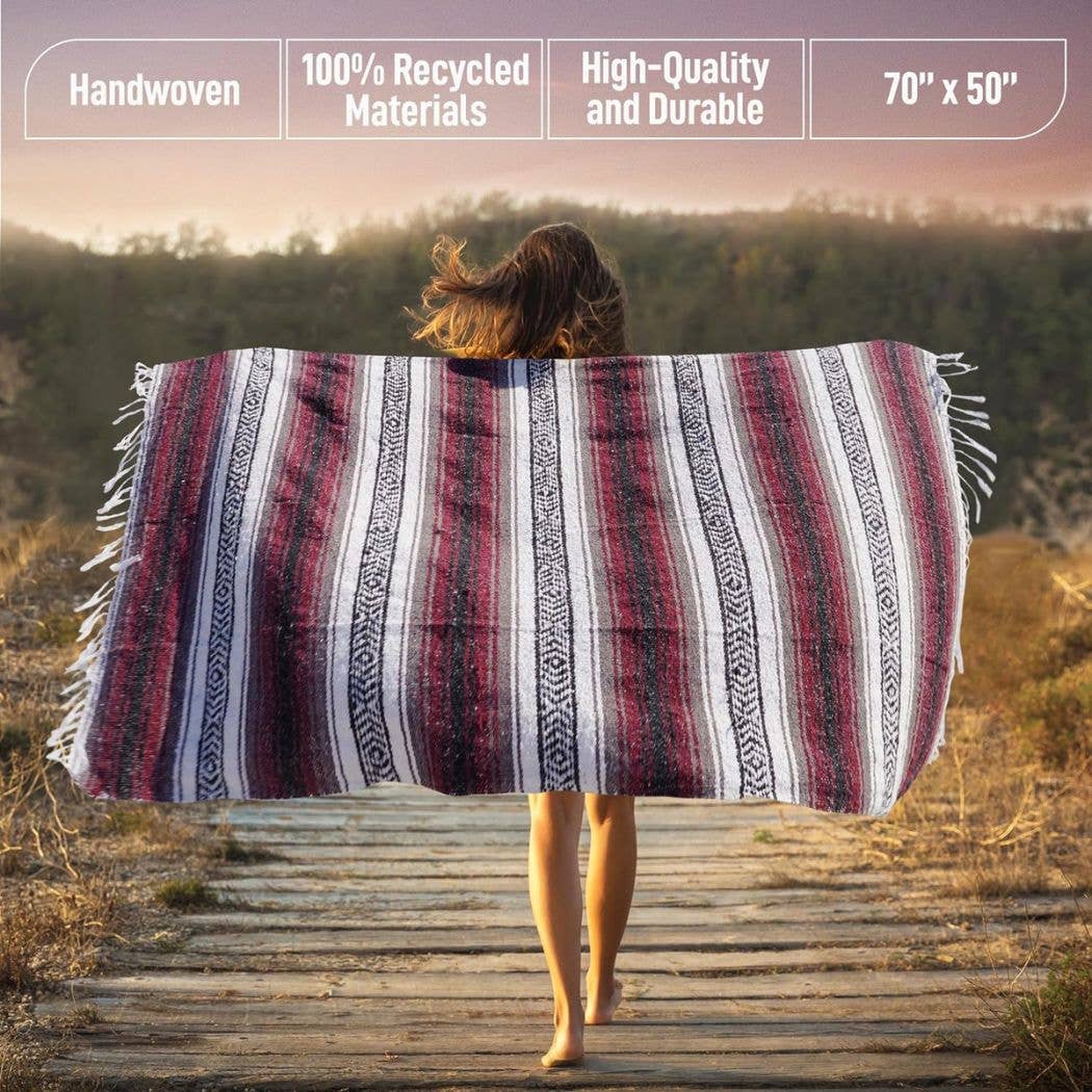 Authentic Extra Large Mexican Blanket (70"x50")
