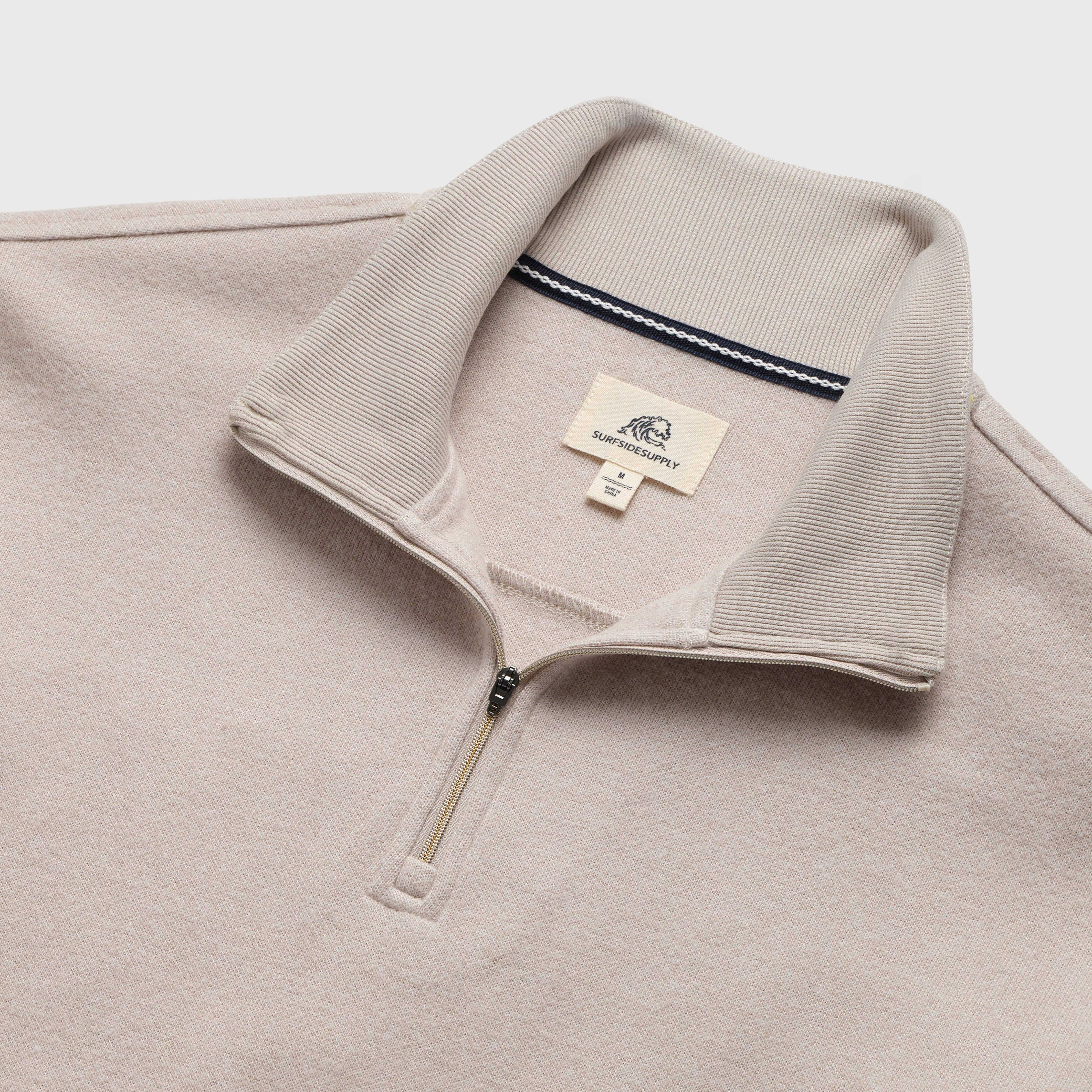 Bobby Cashmist Fleece Quarter Zip - Taupe Grey Heather