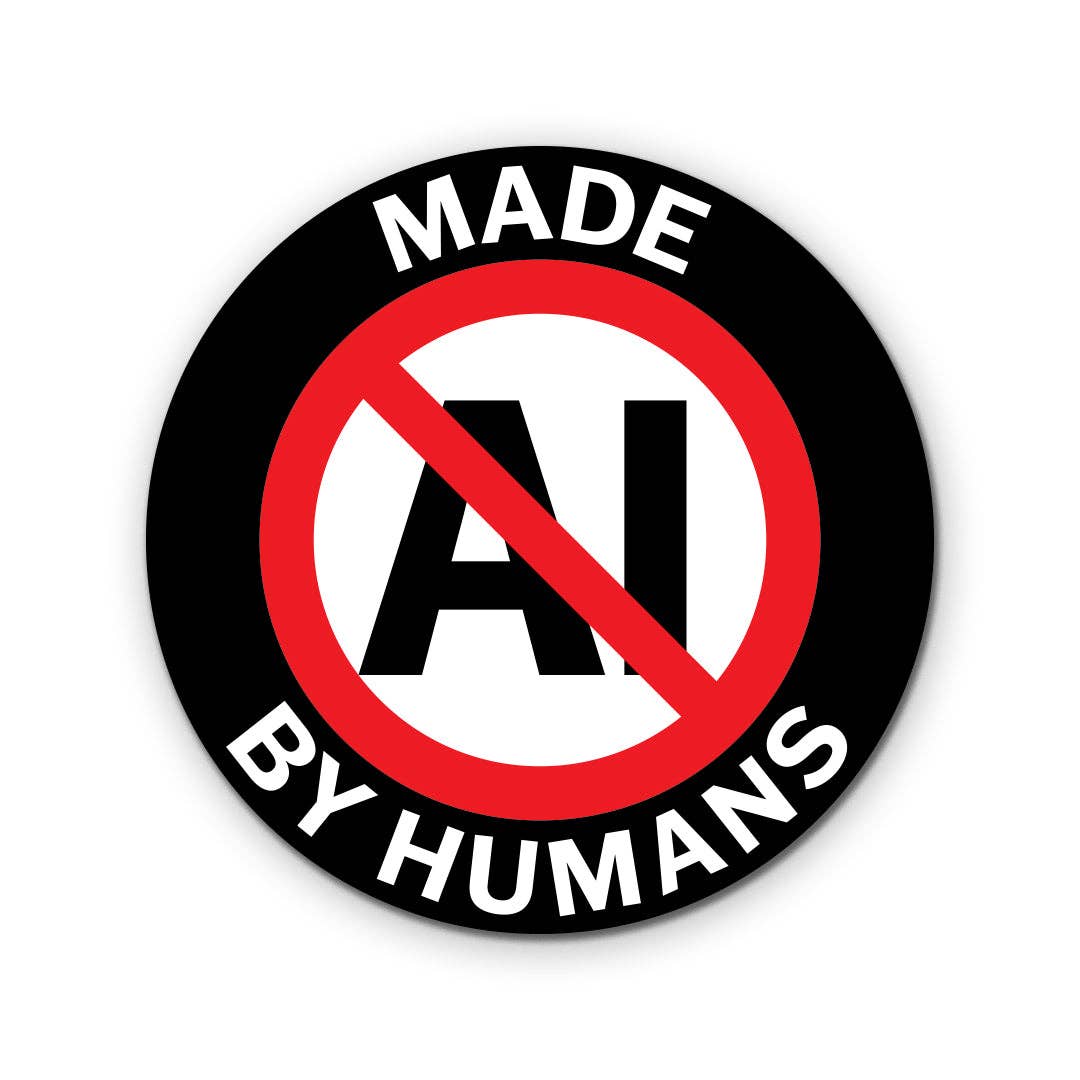 No AI Round Vinyl Sticker