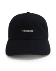 Thinking Cap Embroidered Dad Hat - Black Cotton