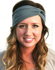 Adult Headband - Twist Turban - Charcoal Gray