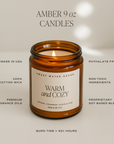 Warm and Cozy 9 oz Soy Candle - Christmas Home Decor & Gifts