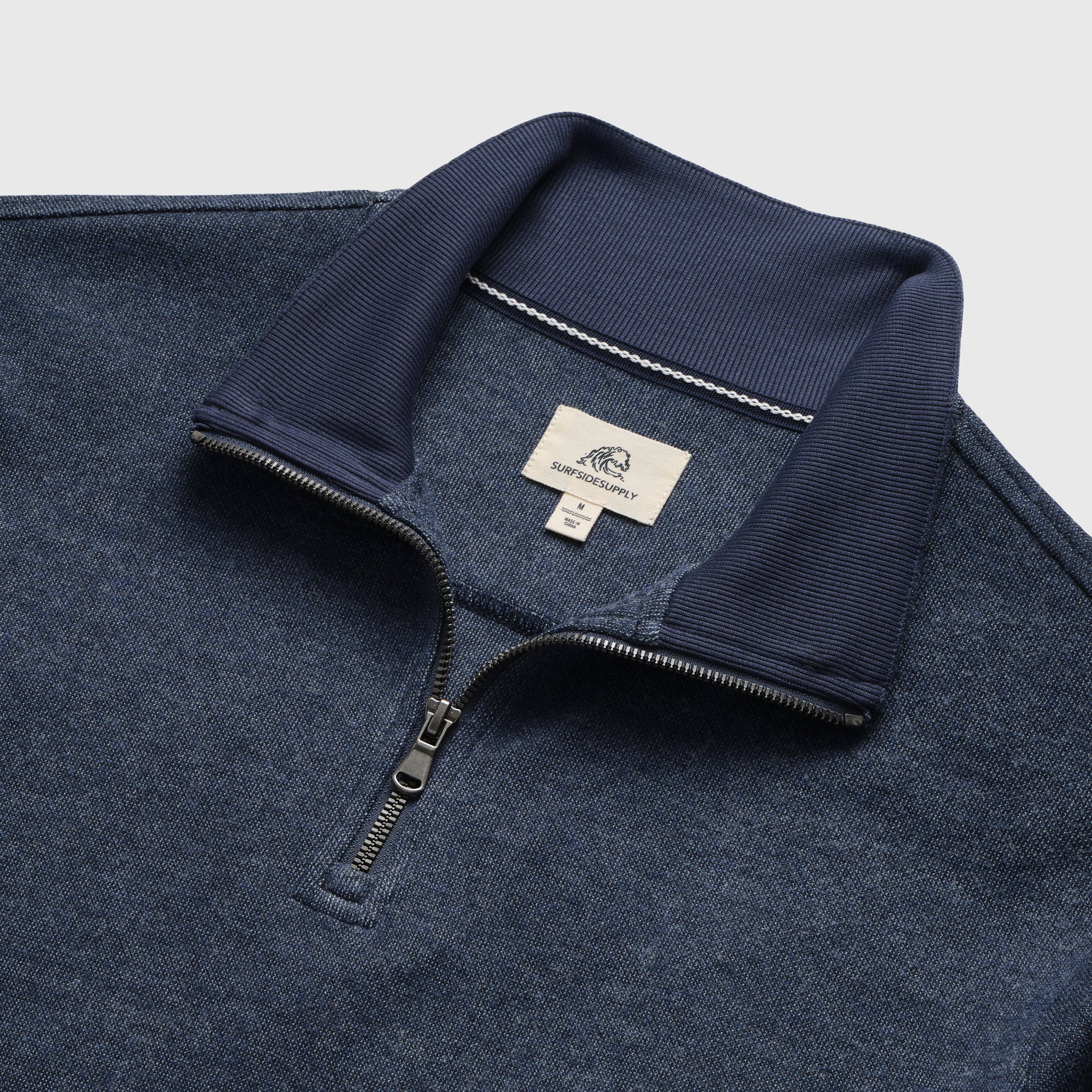 Bobby Cashmist Fleece Quarter Zip - Navy heather