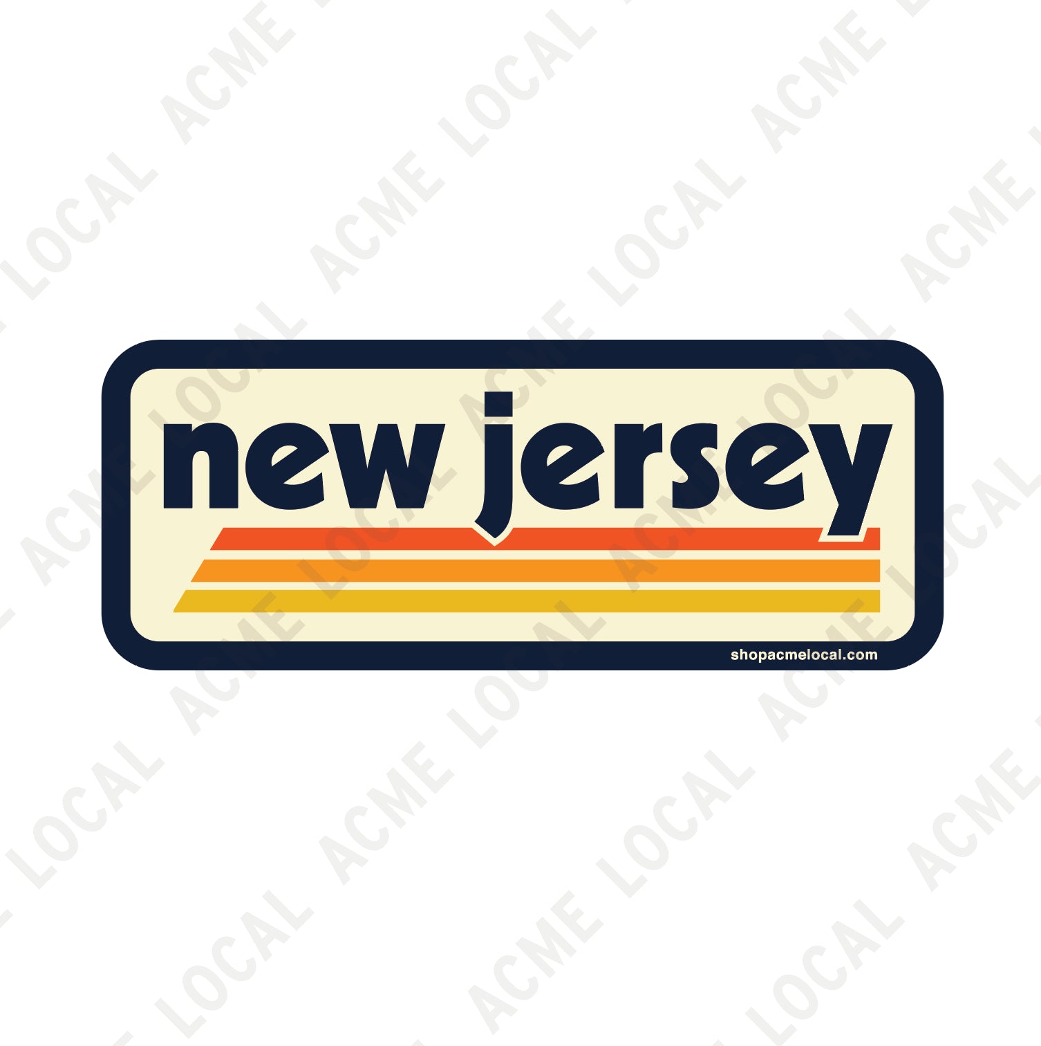 Vintage Stripes New Jersey Sticker