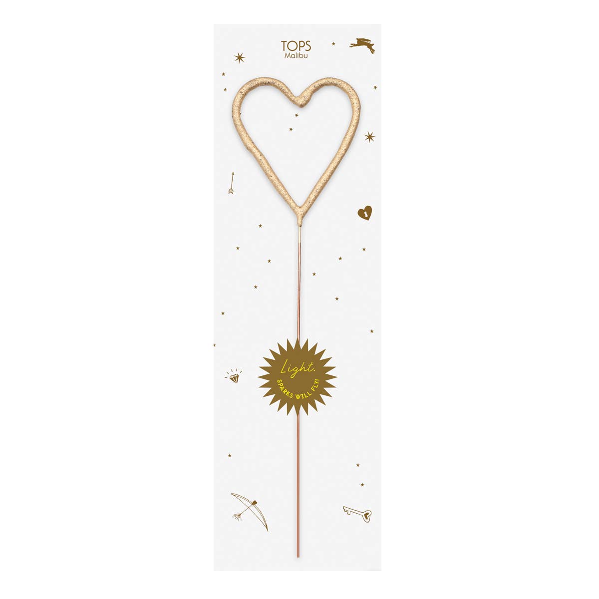 Big 8" Gold Heart Sparkler Wand - Celebrate