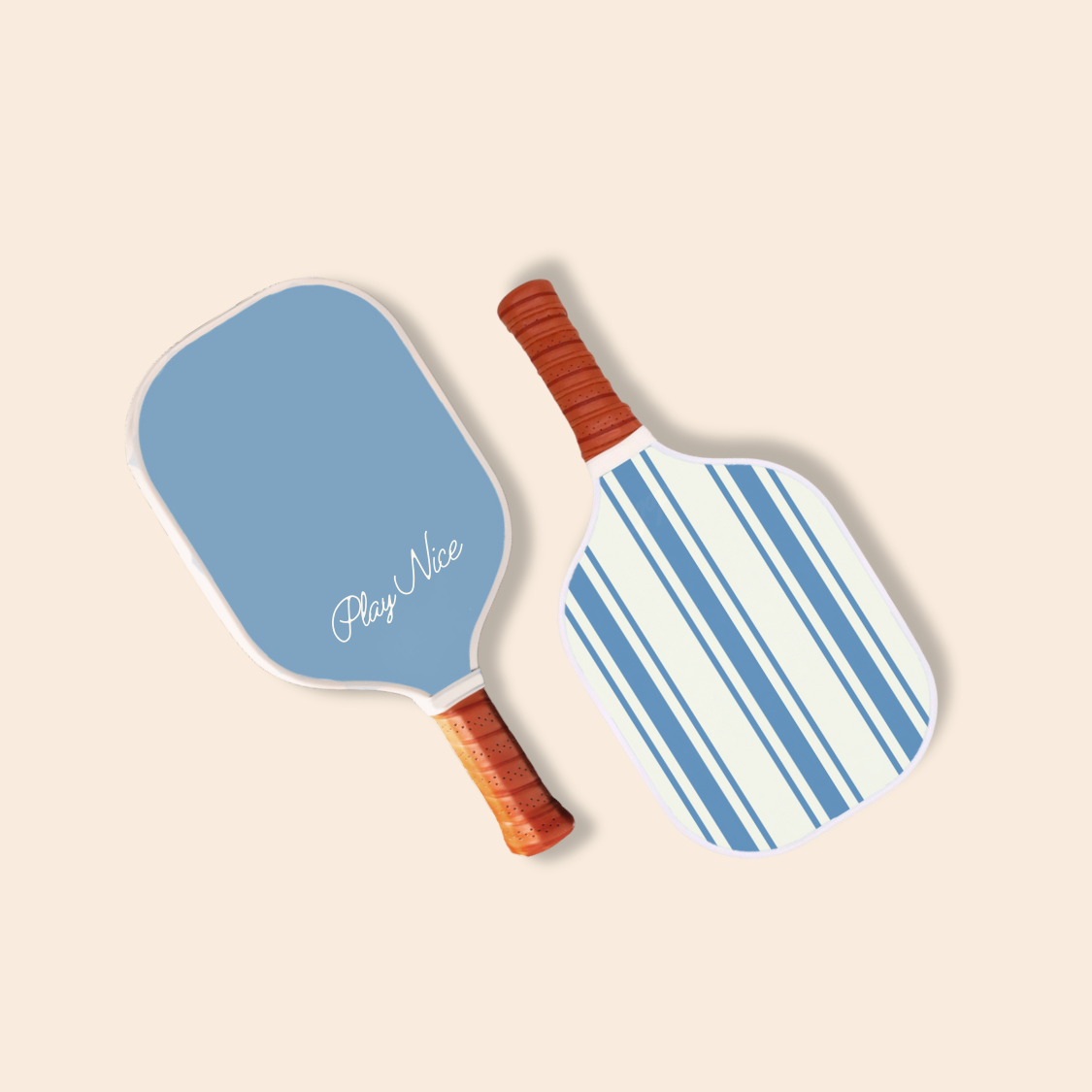 Pickleball Paddle - preppy striped, double sided print