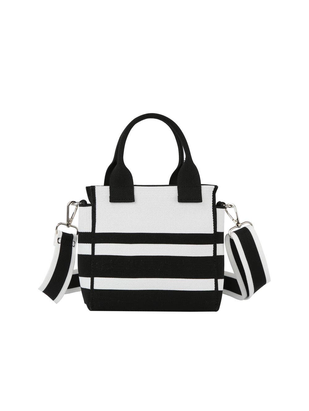 Color block striped tote crossbody
