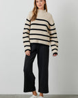 Mock Neck Ribbed Knit Sweater