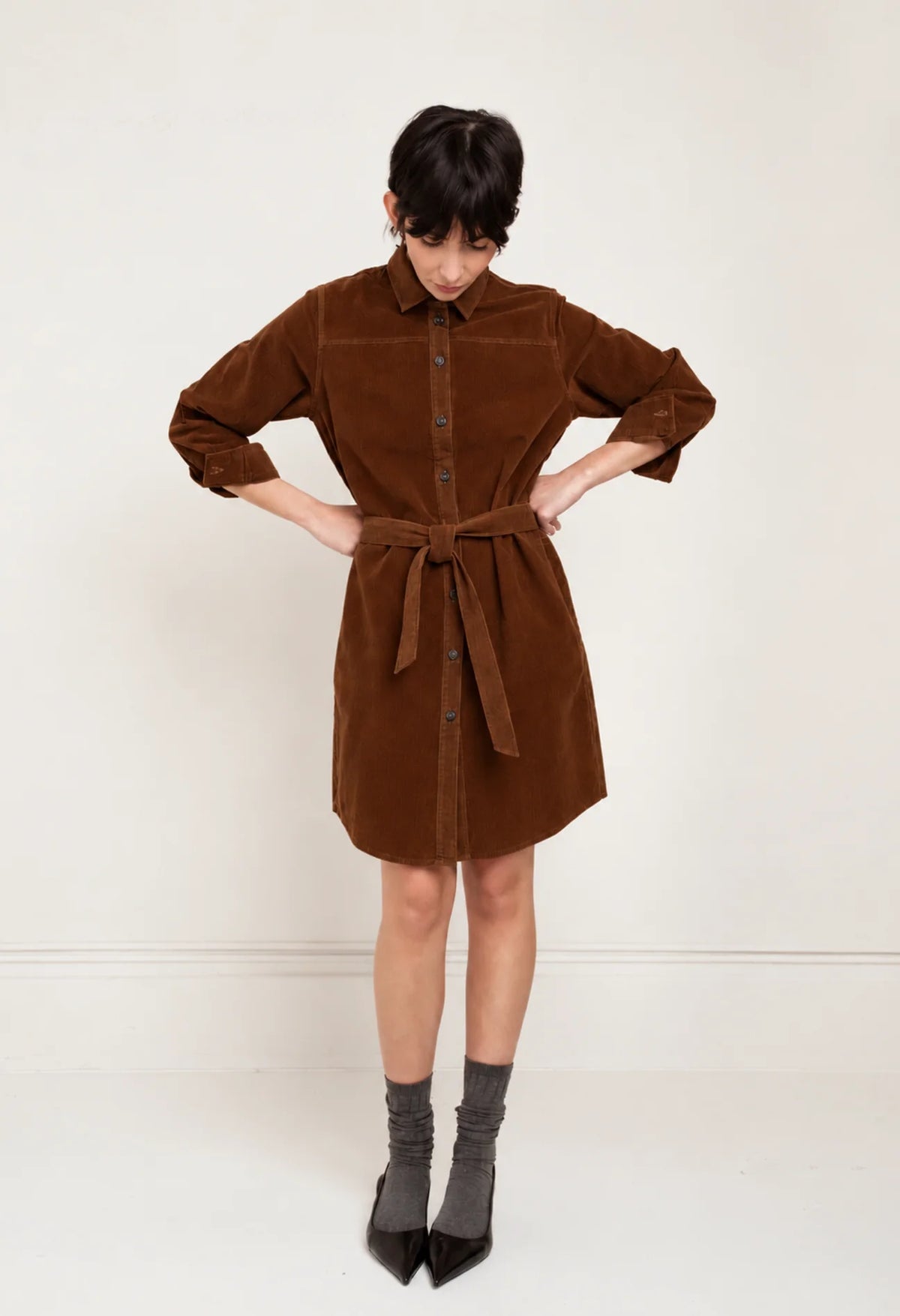 Corduroy Donna Shirt Dress by Paper Label