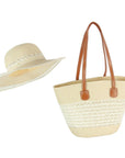 Woven Straw Tote and Sun Hat Set