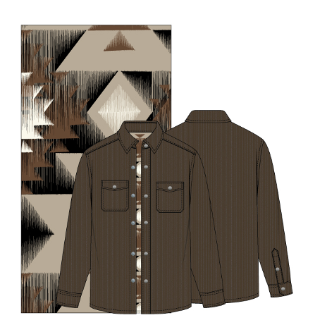 Brown Corduroy Jacket With Printed Microfiber Lining