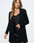 Made in USA Brushed Knit Draped Cardigan with Cashmere Feel