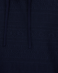 Tobias Textured Tonal Stretch Kangaroo Pocket Hoodie - Navy