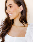 Screwback Stud Earrings - Lainey - Silver