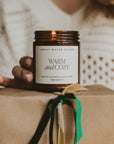 Warm and Cozy 9 oz Soy Candle - Christmas Home Decor & Gifts