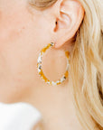Holly Medium Hoop Earrings - Mustard