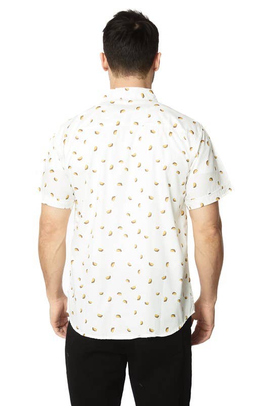Men&#39;s Printed Woven Short Sleeve Cotton Shirt- Taco&#39;s