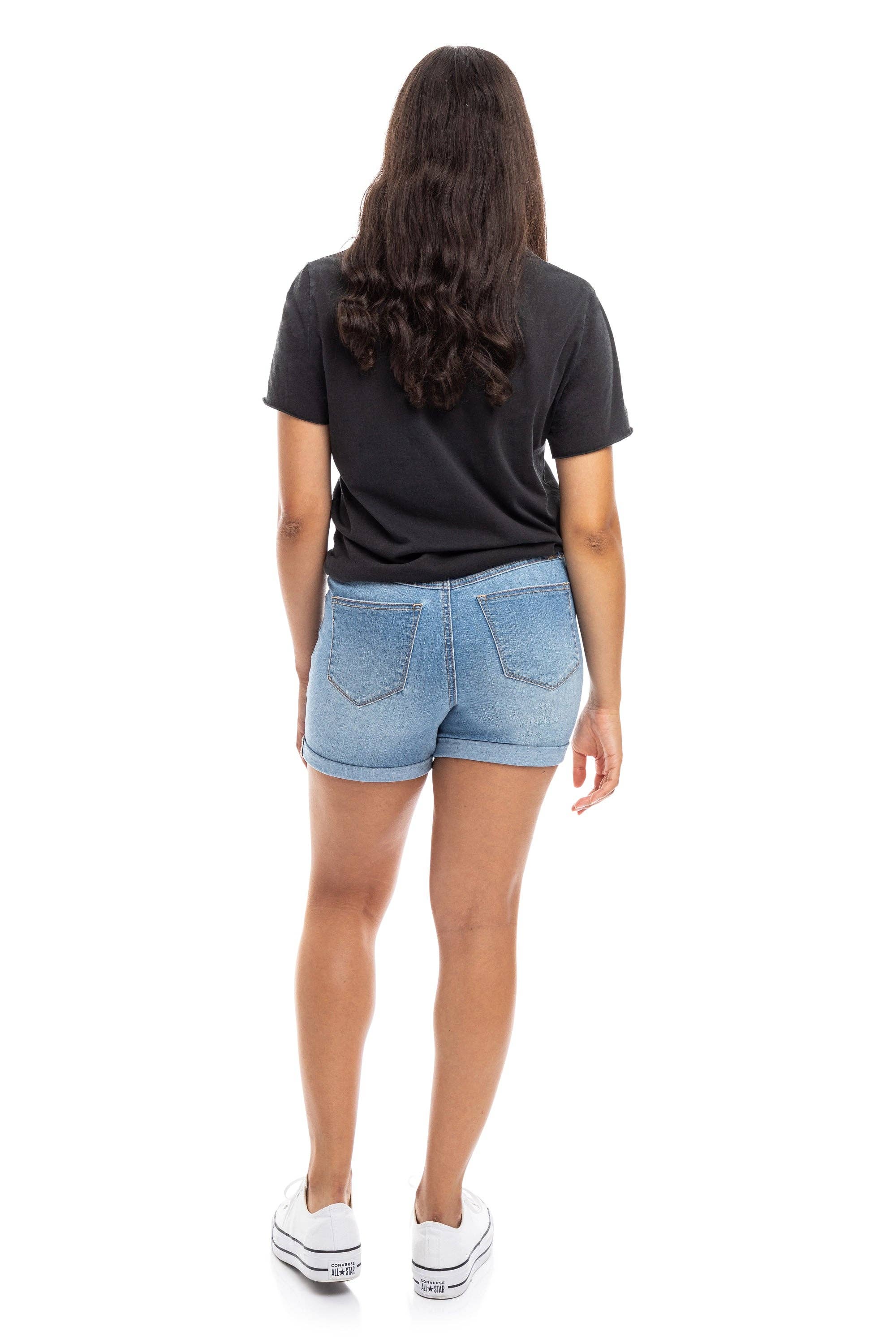 5&quot; MID-RISE ROLL CUFF JEAN SHORTS IN DENYSE