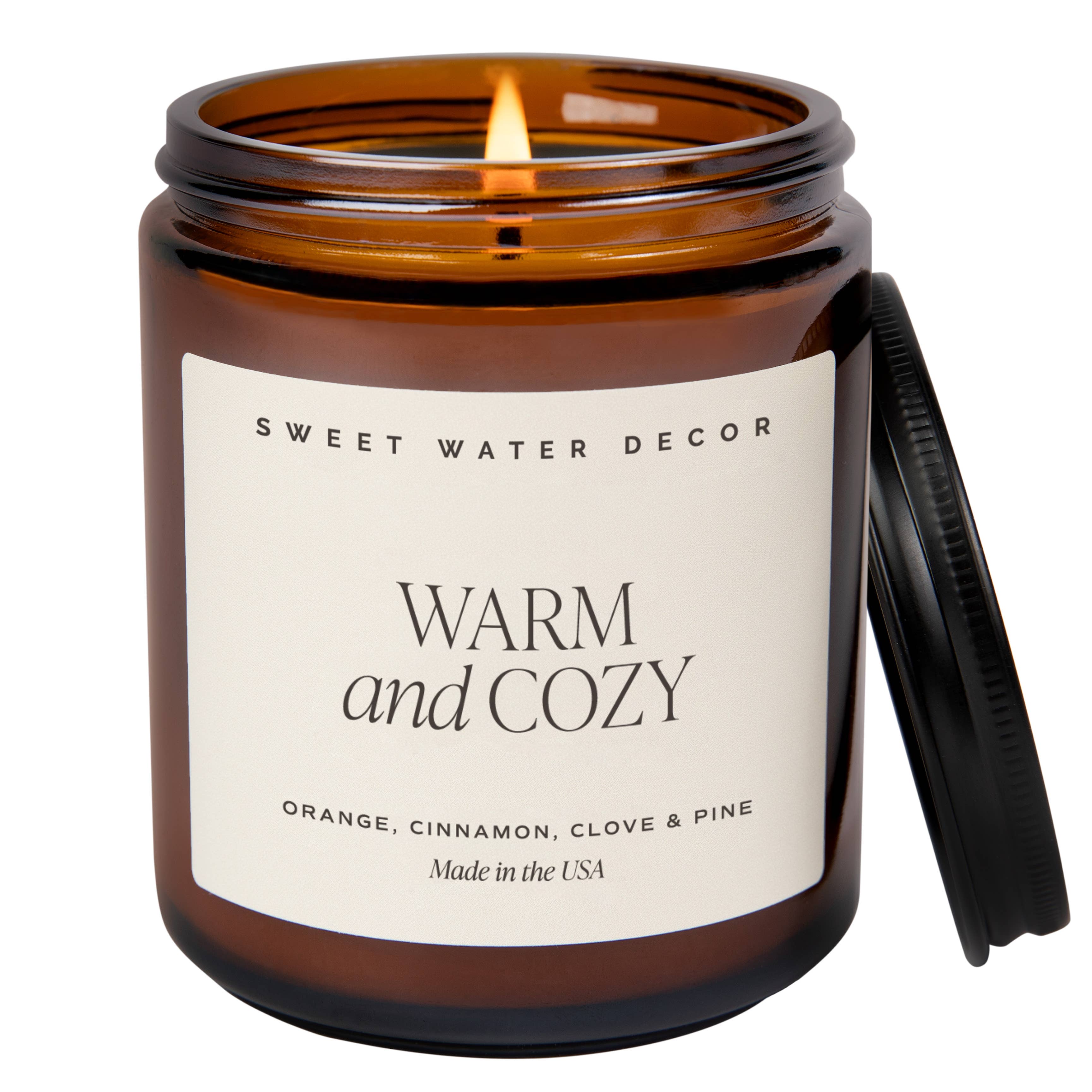 Warm and Cozy 9 oz Soy Candle - Christmas Home Decor &amp; Gifts