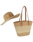 Woven Straw Tote and Sun Hat Set