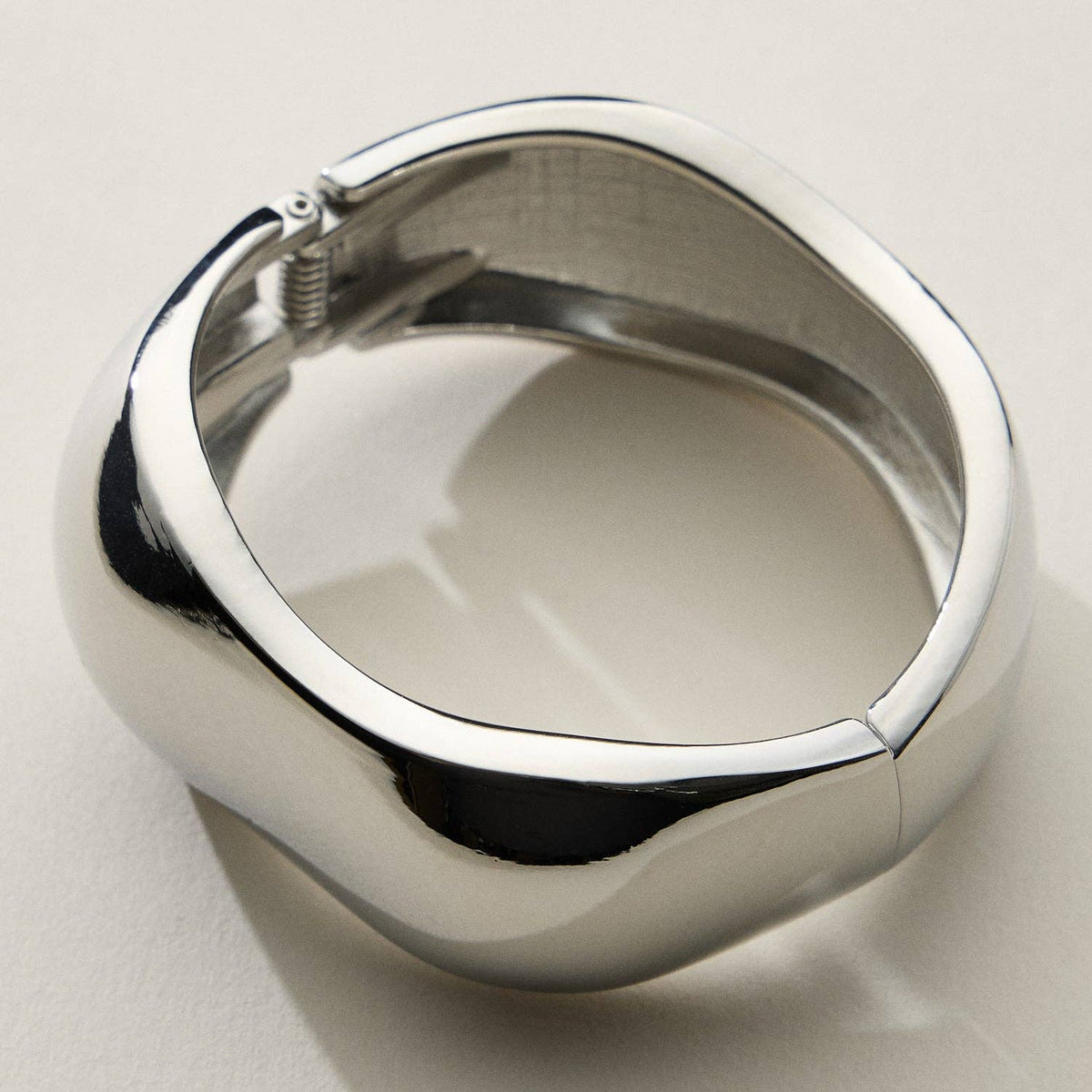 Wide Wavy Silver Cuff Bracelet