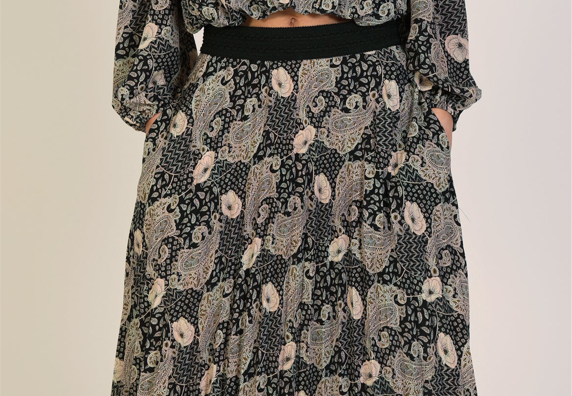 Traffic People Hera Skirt (tba black multi print)
