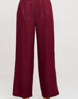 Made in USA Tencel Solid Straight Leg Pants with Pockets