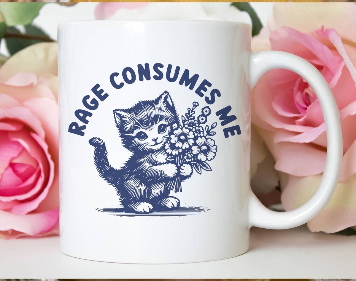 Rage Consumes Me Kitten - Funny Weird Animal Coffee Mug