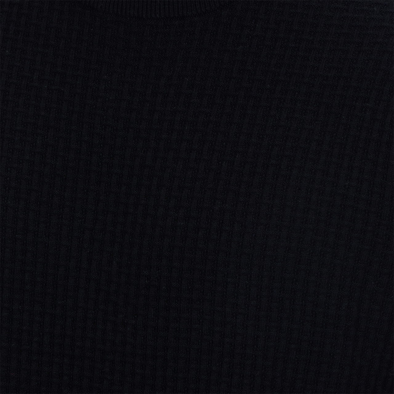 Allen Solid Textured 100% Cotton Sweater -Black