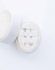 Screwback Stud Earrings - Tally - Silver