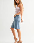 Seamed Longer Short Just Black Denim