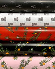 Orange Blossom Wrapping Paper Roll Black